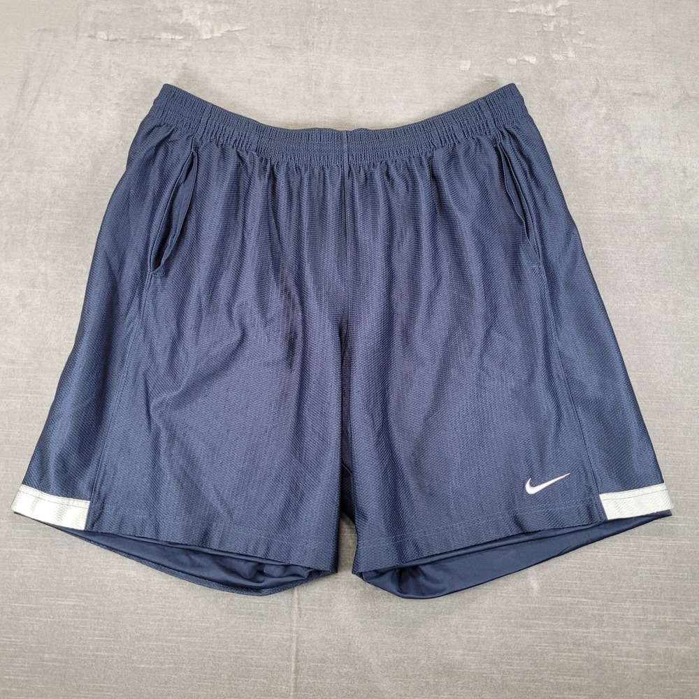 Nike Mens XXL Y2K‎ Navy Blue Athletic Shorts Dri Fit Running Workout Gym